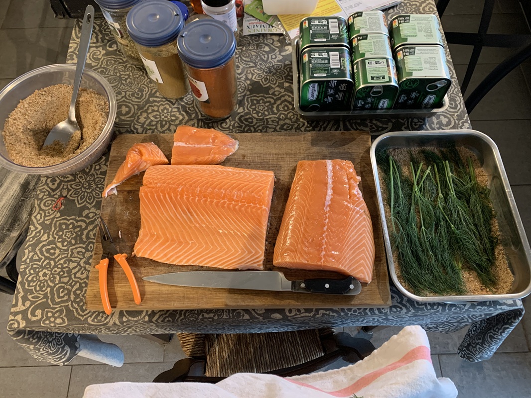 Préparation du Saumon Gravelax